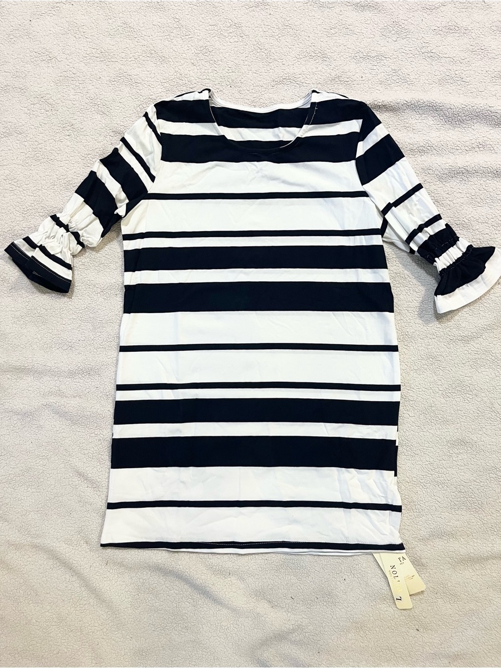 NOLITA Navy Blue White Striped Short Mini Dress Large NWT